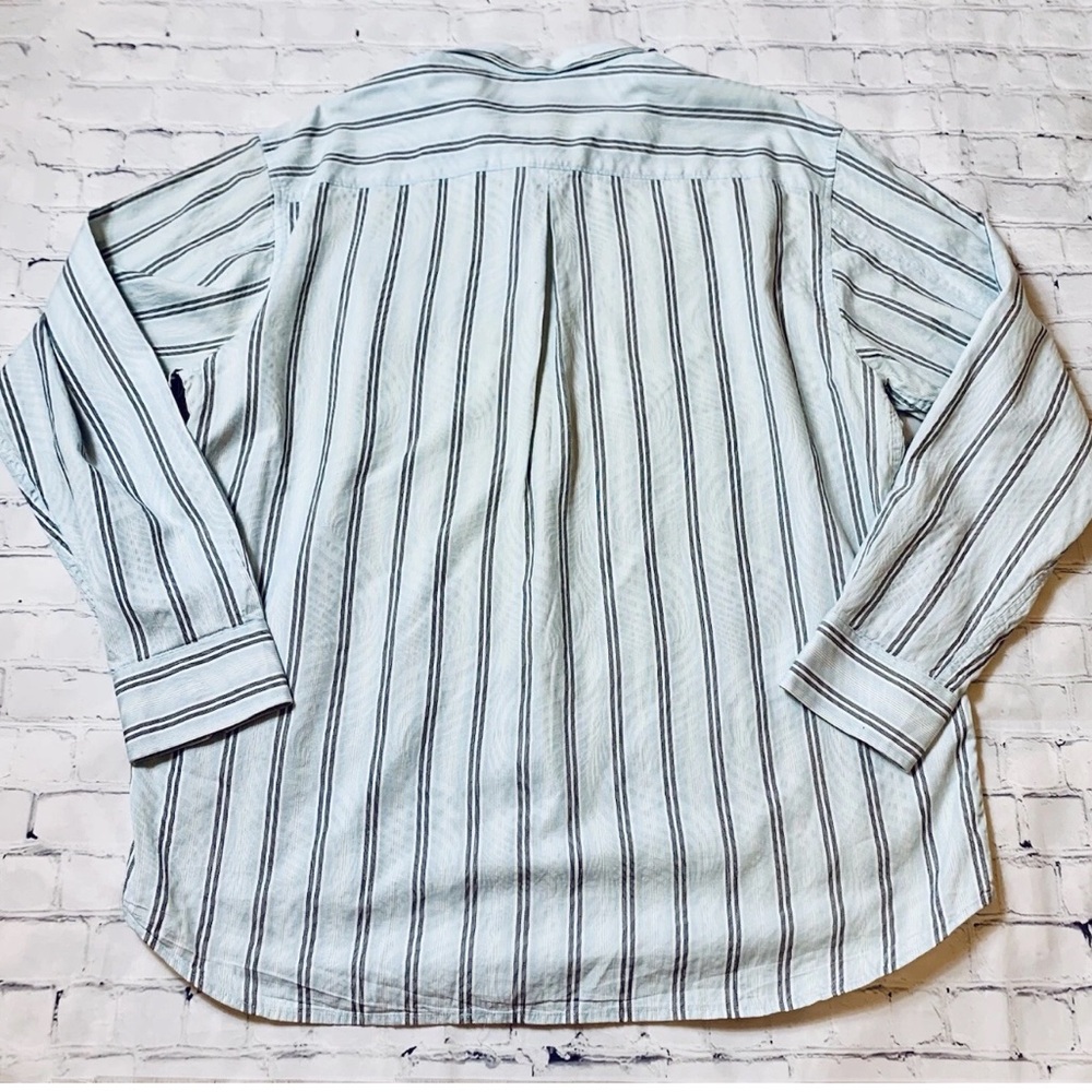 Tommy Bahama Men's XL Silk Blend Button Down Shirt Blue Striped Long Sleeve - Picture 10 of 11